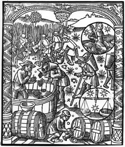 9月、 &39;Almanach des Bergers&39;から、1491年（木琴） 作： Pierre Le Rouge